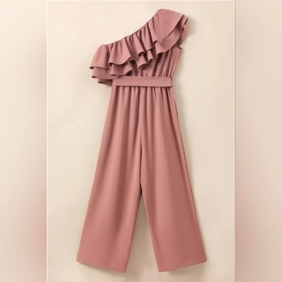 Ruffled Tied One-Shoulder Jumpsuit - Picture 6 of 7